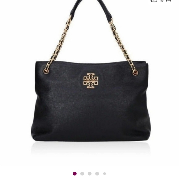 Tory Burch Black Leather Tote Bag
